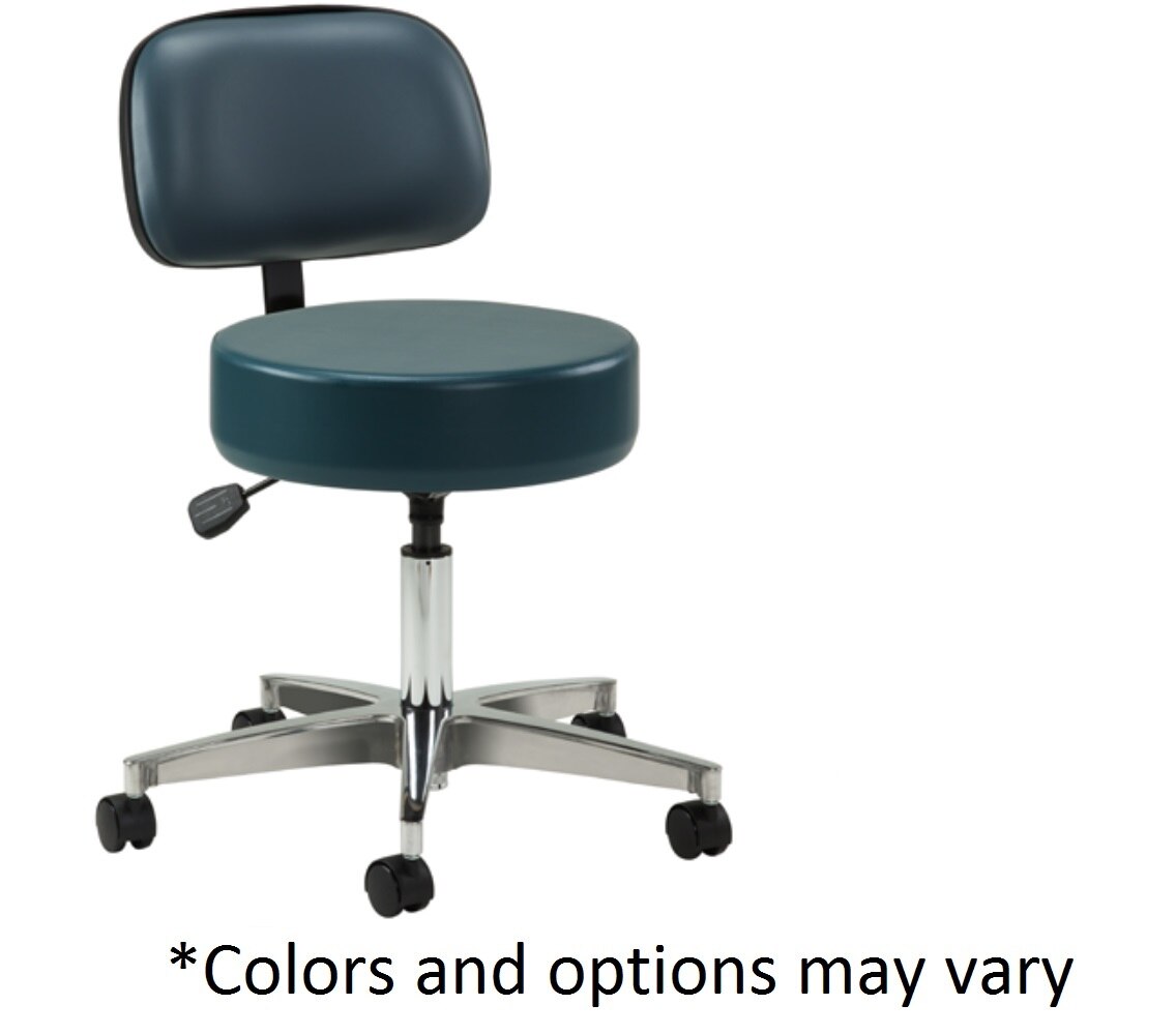 Stool W/Back Black
